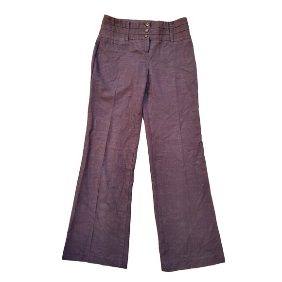 BCX Pants Women 5 Brown Mid Rise Bootcut Wide Leg Flare Trousers Y2K 2000s - Picture 1 of 6